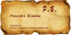 Peszeki Bianka névjegykártya